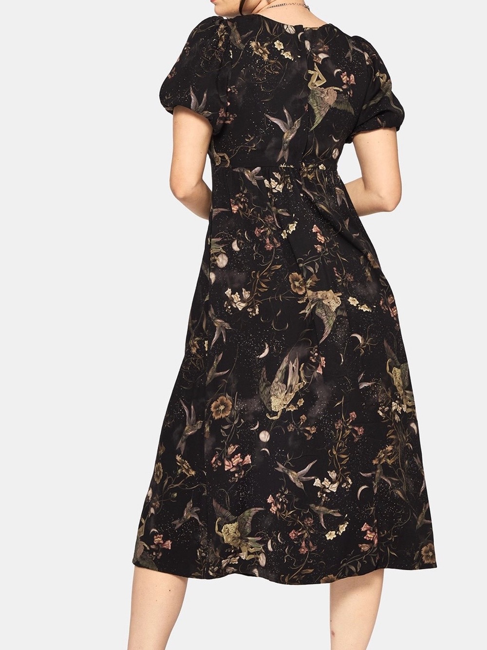 Disturbia Midi Dress Fairies Moon Flowers 8 NWT Harpyai Goth Feminine - Picture 4 of 9
